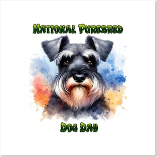 Proud Schnauzer on Purebred Dog Day Posters and Art